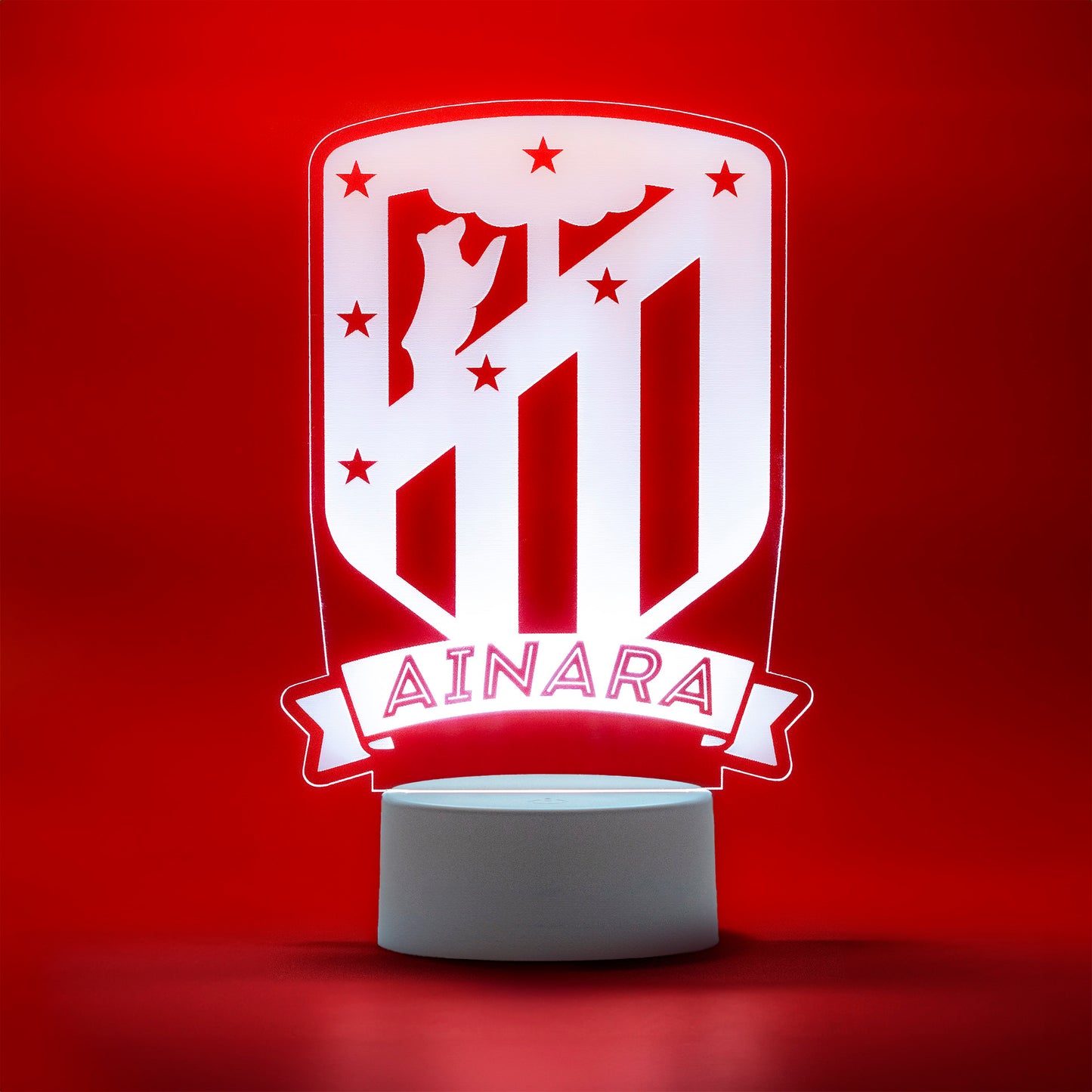 Atlético de Madrid - Lámpara personalizada con iluminación LED RGB