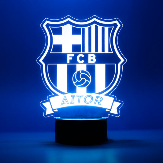 Fútbol Club Barcelona - Lámpara personalizada con iluminación LED RGB