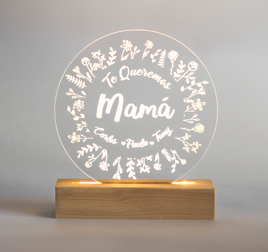 Lámpara redonda LED Personalizada  MAMÁ