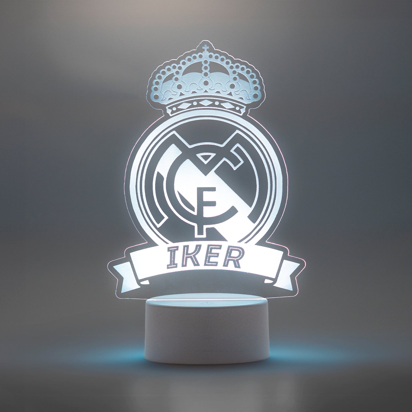 Real Madrid - Lámpara personalizada con iluminación LED RGB