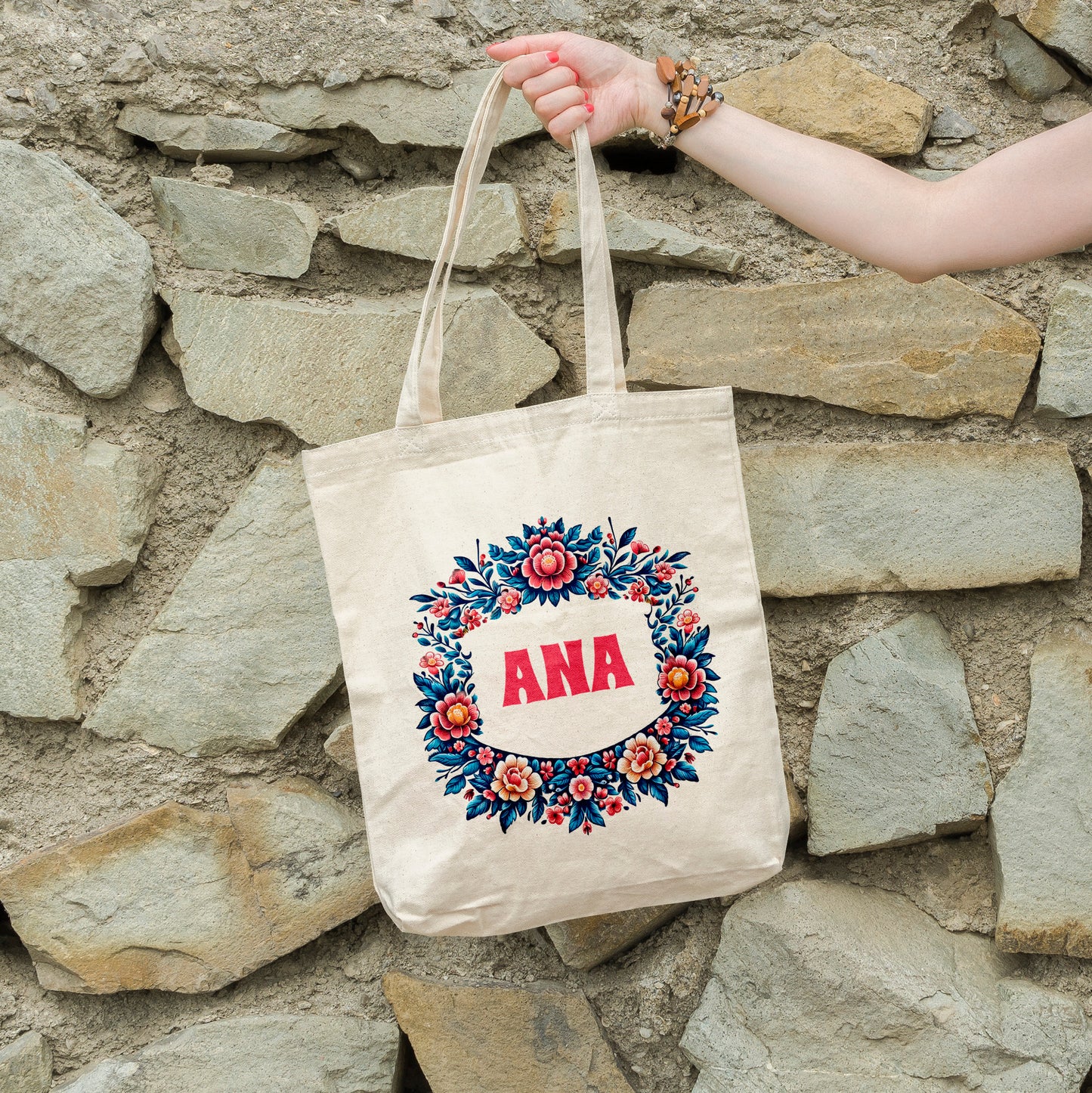 Bolsa de Algodón 100% Personalizada "FLORES"