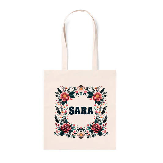 Bolsa de Algodón 100% Personalizada "FLORES 4"